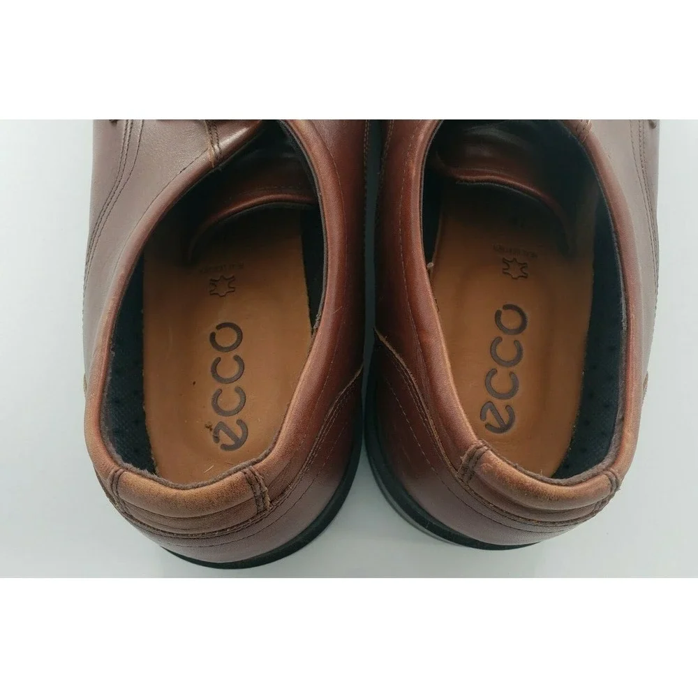 Ecco Men's Brown Leather Lace Up Oxfords Shoes Size EUR 47/ US 13
